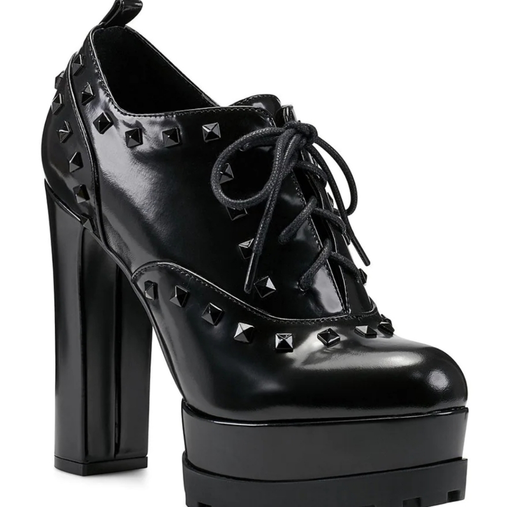 Jessica Simpson Imina 3 Studded Leather Platform Oxfords 8.5 Or 10 Left - NEW